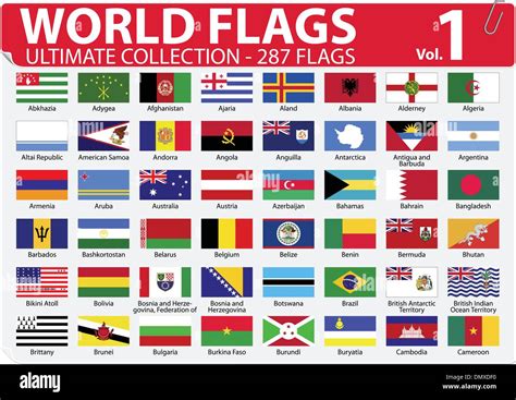 World Flags - Ultimate Collection - 287 flags - Volume 1 Stock Vector ...