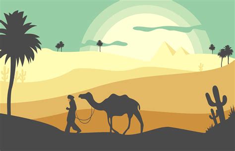 Desert Landscape Flat Illustration Vector 192719 Vector Art at Vecteezy