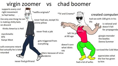 Virgin Zoomer vs Chad Boomer : r/virginvschad