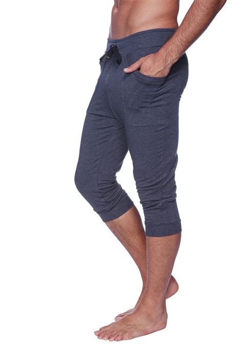 Mens Cuffed Yoga Pants (Solid Charcoal) - 4-rth