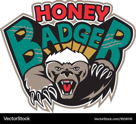 Honey Badger Mascot Front Royalty Free Vector Image