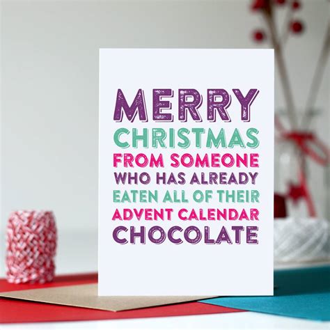 Merry Christmas Advent Chocolate Funny Card By Do You Punctuate ...