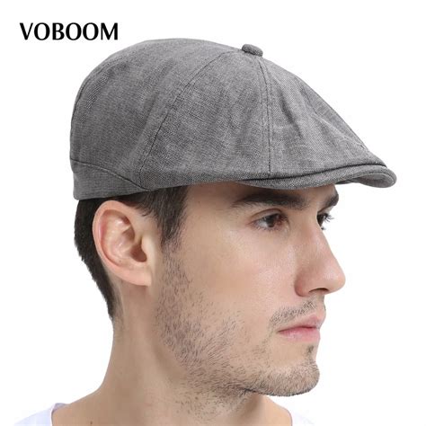 VOBOOM Summer Linen Newsboy Ivy Flat Cap Men Women Breathable Style 8 ...