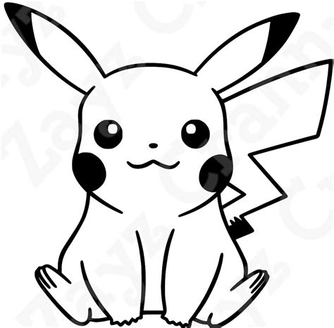 Pikachu SVG File FLAT - Etsy