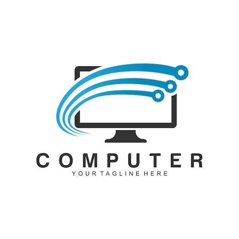 Premium Vector | Computer logo vector design template