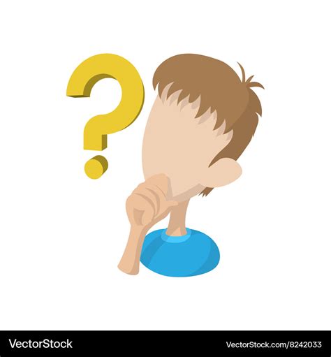 Man with question mark icon cartoon style Vector Image