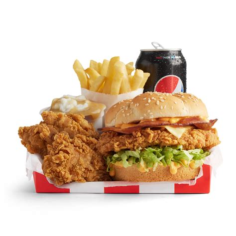 Zinger® Bacon & Cheese Burger Box Hot & Crispy™ | Boxed Meals | KFC Menu