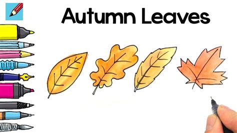 How To Draw Cute Fall Leaf Drawings | Images and Photos finder