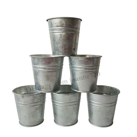 2020 8*8CM Wholesale Pure Galvanized Plant Pot Tin Box Flower Pots ...