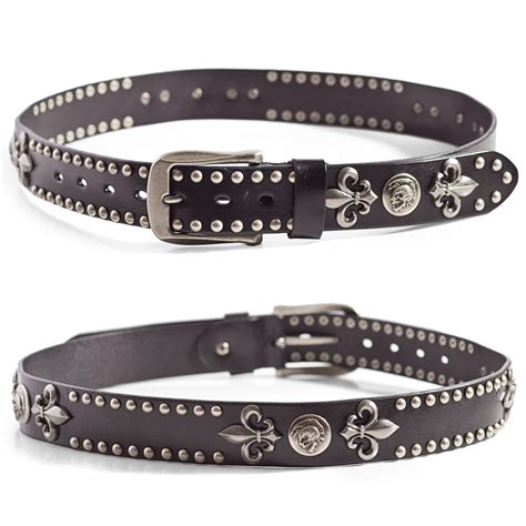 Punk Rock Spade and Skull Leather Belt | LATICCI