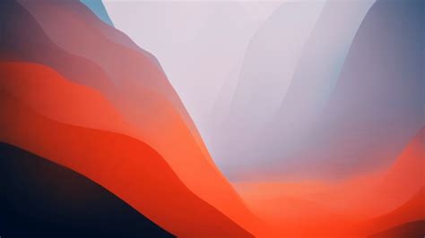 macOS Monterey Wallpaper 4K, Stock, Orange, Light, Layers, 5K