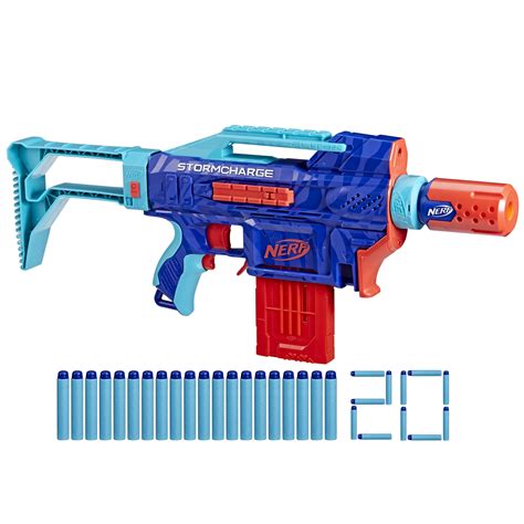 Nerf Elite 2.0 Stormcharge Motorized Blaster, 20 Nerf Elite Darts, 10 ...