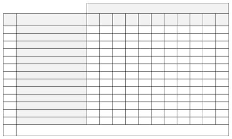 Free Blank Table Templates