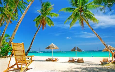 Tropical Beach Chairs Free Wallpaper - WallpaperSafari