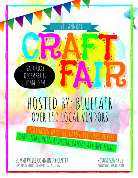 Free Printable Craft Fair Flyer Template