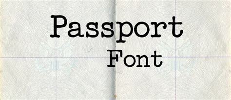 Passport Font Free Download