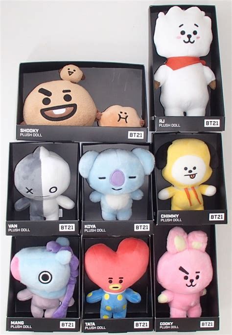 Official BT21 BTS Line Boxed KPOP Merch Standing Plush 6-10" Doll UK Seller