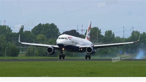 Airbus A320 Of British Airways Landing At Schiphol Airport Stock video ...