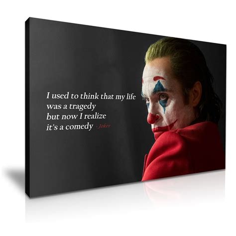 Joker 2019 Quotes Joaquin Phoenix Movie Stretched Canvas Wall - Etsy