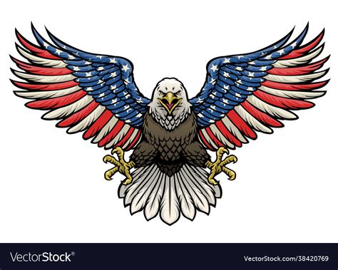 American flag painted bald eagle Royalty Free Vector Image