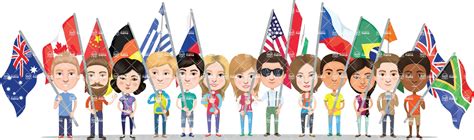 60 Nationalities Vector Graphics - Mega Bundle / National flags and ...