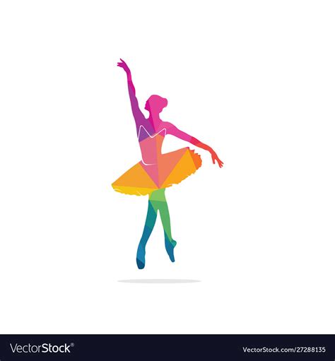 Ballet dancer logo design Royalty Free Vector Image