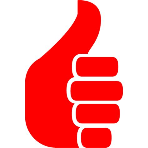 Red thumbs up 3 icon - Free red thumbs up icons