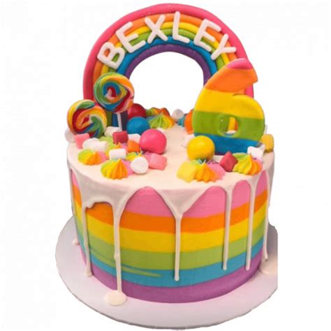 Candy Rainbow Cake | bakehoney.com