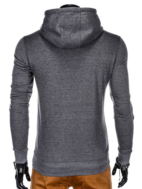 Men's printed hoodie B864 - dark grey | MODONE wholesale - Clothing For Men