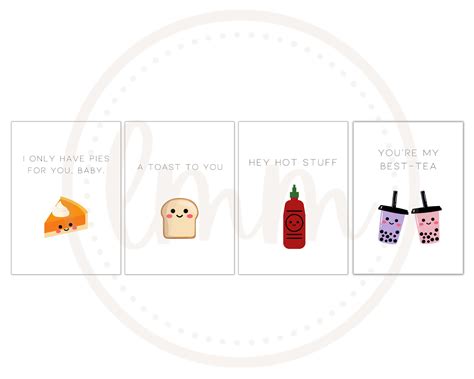 Cute Food Puns Greeting Card Bundle Digital Downloads Printable ...