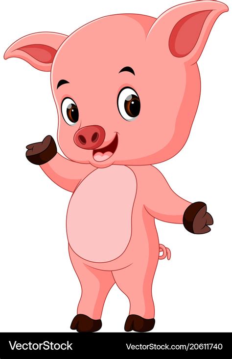 Funny pig cartoon Royalty Free Vector Image - VectorStock