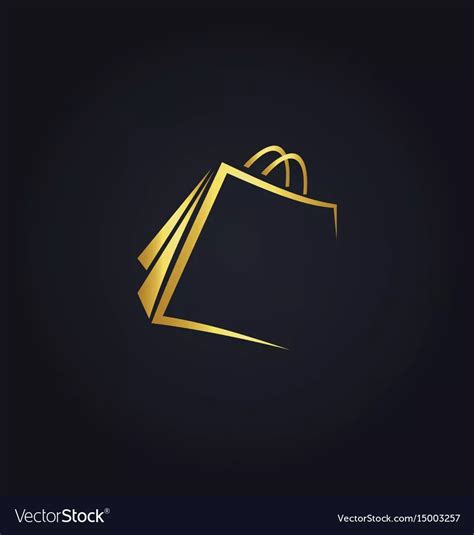 Shopping bag gold logo vector image | Boutique logo design, Online logo ...