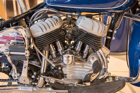 V-2 engine of a historic motorcycle — Stock Photo © JHRSPhotos #97843764