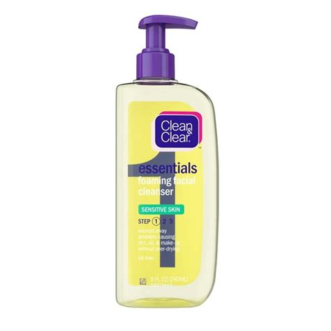 Clean & Clear Essentials Foaming Face Wash for Sensitive Skin, 8 fl oz ...