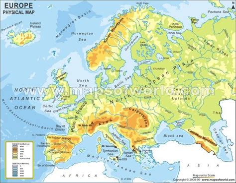 Europe Physical Map For Kids