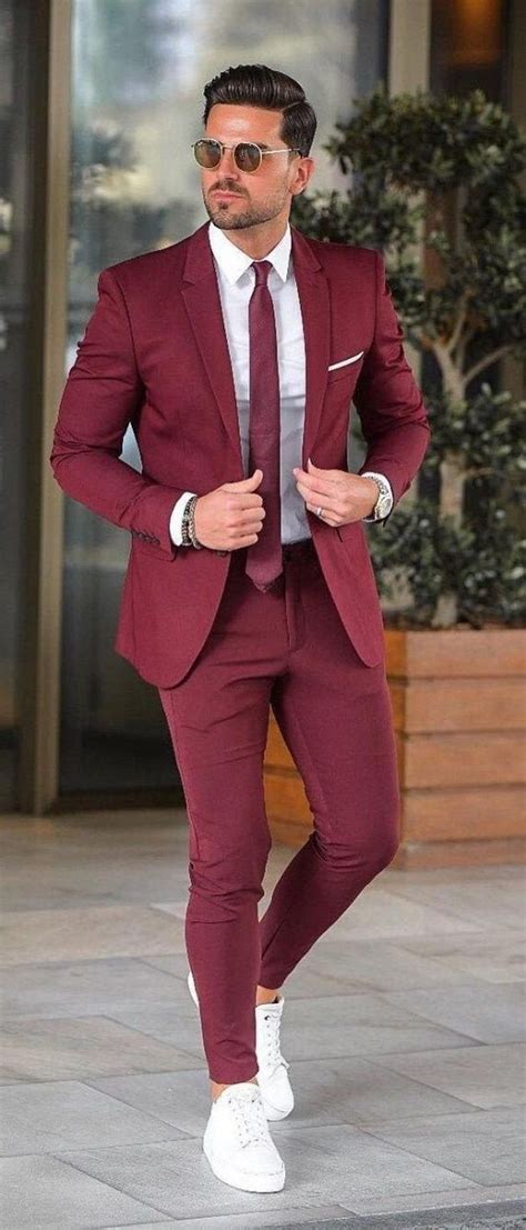 Men Suits Maroon 2 Piece Wedding Groom Wear One Button Body - Etsy ...