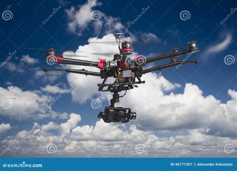 Drone flying in the clouds stock image. Image of cloudscape - 46777301