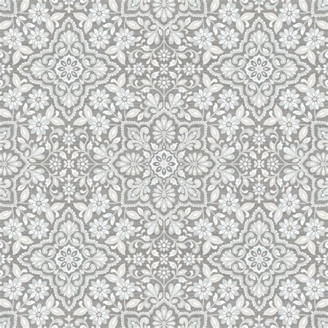 FH37544 - Floral Tile Wallpaper - Discount Wallcovering