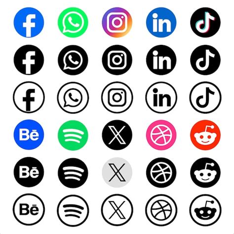 Premium Vector | Vector social media icon set