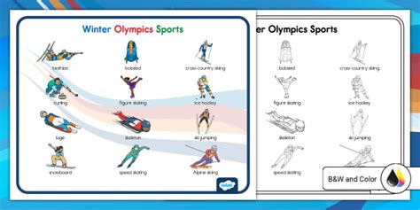 List of Winter Olympics Sports | Poster Resource | Twinkl