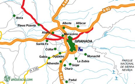 The City of Granada, maps of Granada, Andalucia, Southern Spain