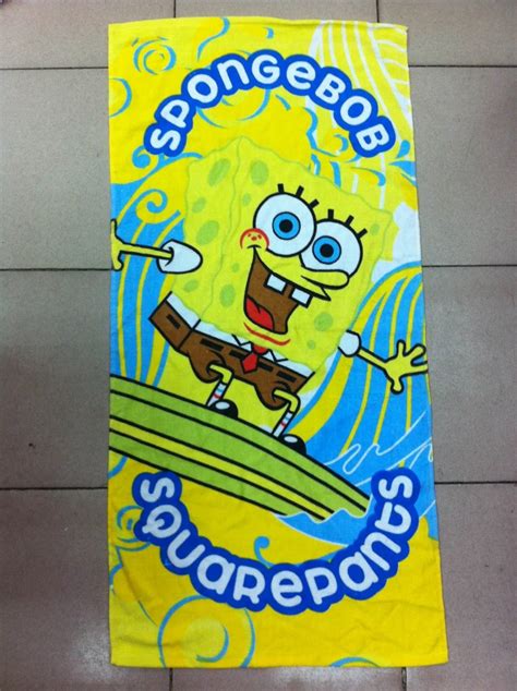 60*120cm Cartoon Spongebob Towels baby bath towel Children Beach Bath ...