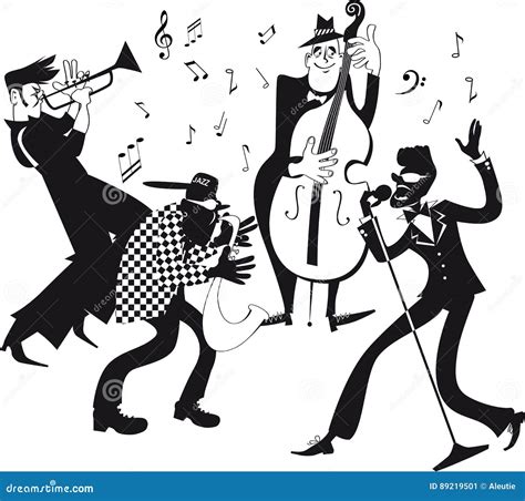 Jazz band clip-art stock vector. Illustration of nightlife - 89219501