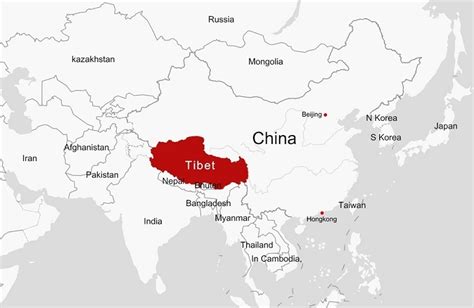 Tibet On A Map - Real Map Of Earth