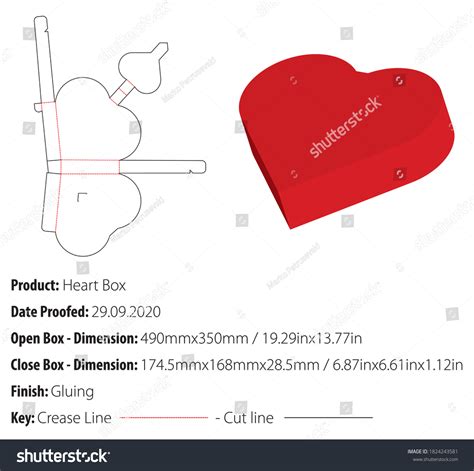 Gift Heart Box Packaging Design Template Stock Vector (Royalty Free ...