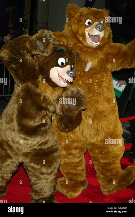 Bears pose for pictures at the premiere of "Brother Bear" at the New ...