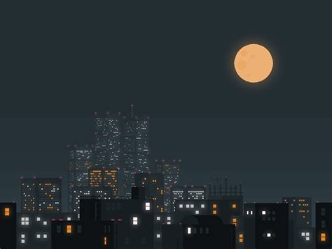 The Night of Pixel City by Chenzhang Feng