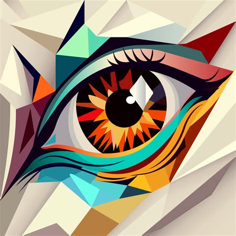 eye in abstract art style, cube style for poster, banner or background ...