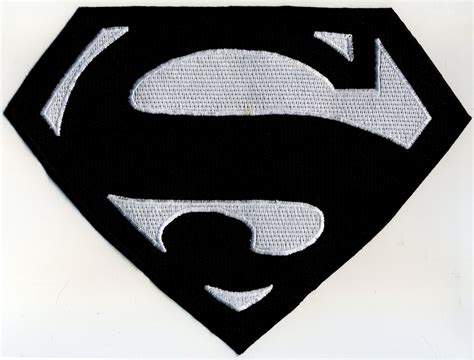 Black & White Fully Embroidered Superman Chest Logo Patch: | Etsy