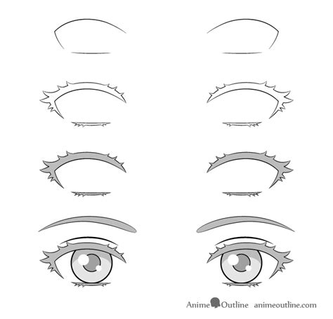 How to Draw Anime Eyelashes Step by Step - AnimeOutline